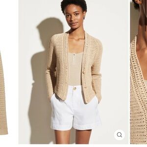 Vince Crochet Cardigan - Straw